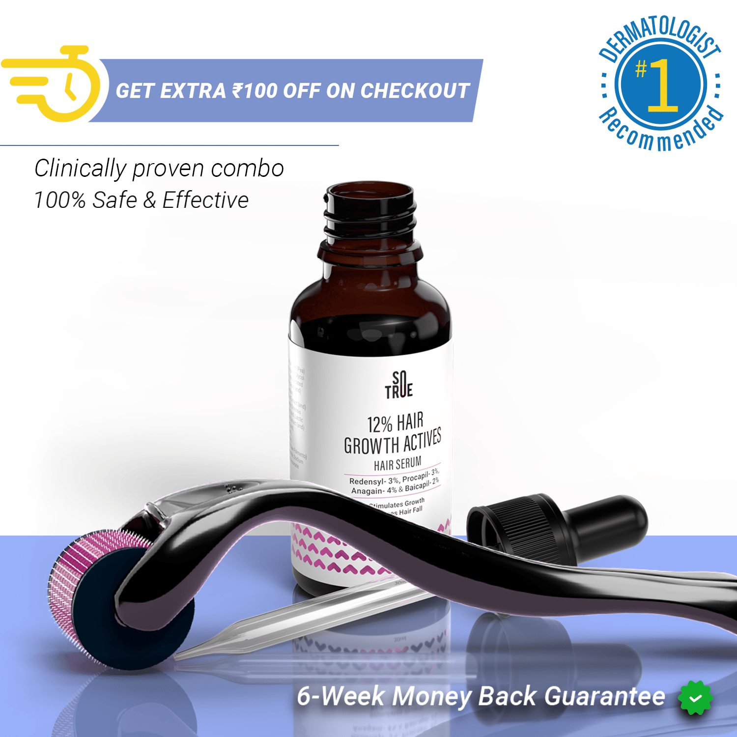 Hair Revival Combo (Hair Growth Serum + Derma Roller 1mm) - 3 Month