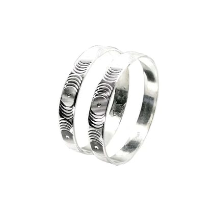 Karizmatic 925 Sterling Silver Bangles Bracelet (Kangan) - Pair-5.4 Cm (2.12 Inch) 2.2