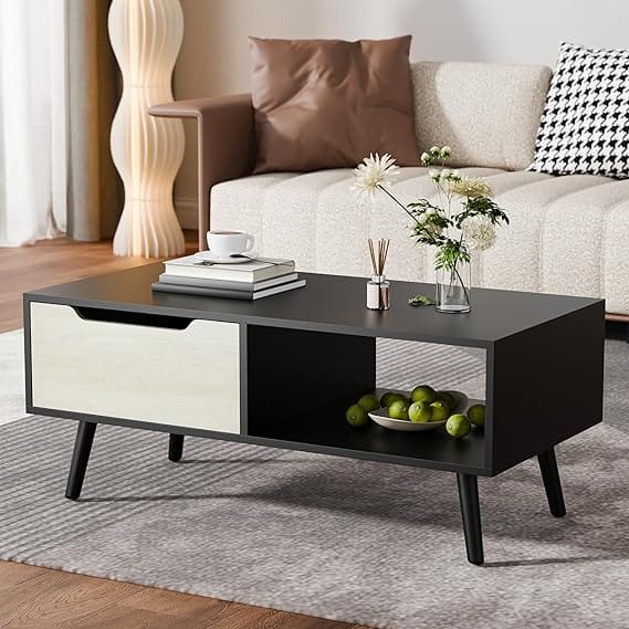 Cozy Castle Modern Coffee Table – Black