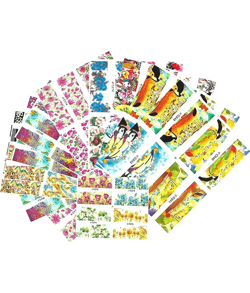 FOK 16 Pcs Nail Art Water Stickers Nails Decals (Random Color) 50 g