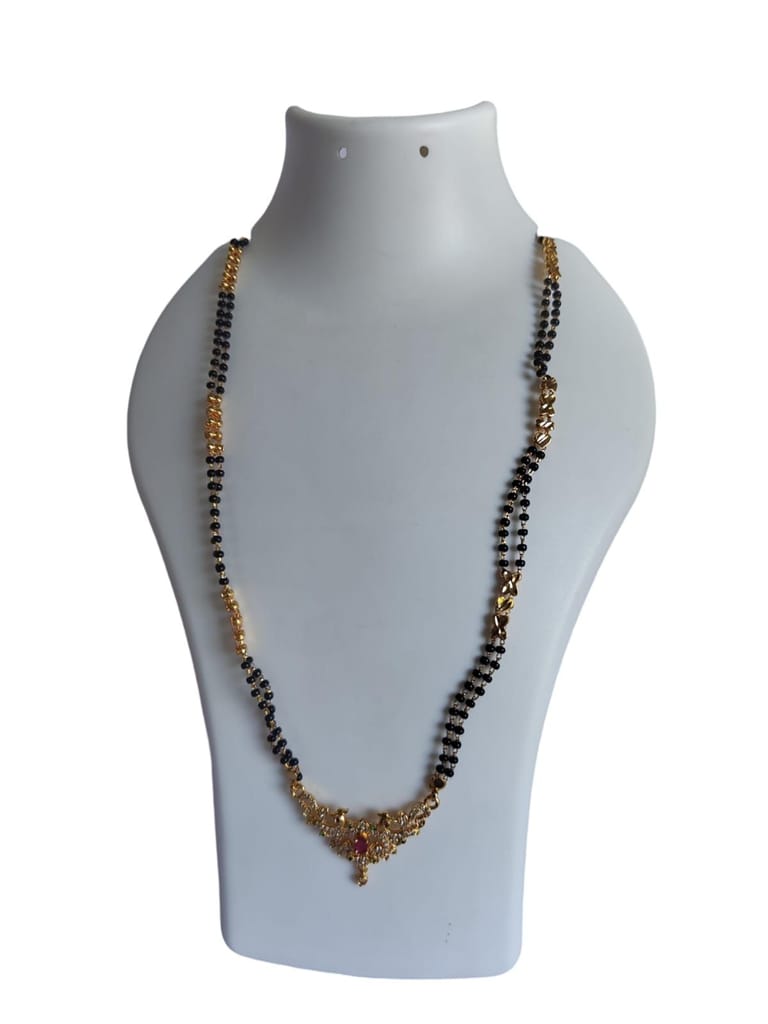 Gold Plated Mangalsutra with Black Beads for Women