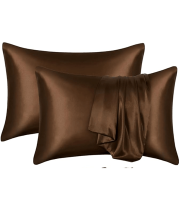 Finesse Decor - Pack of 2 Satin Solid King Size Pillow Cover ( 71.12 cm(28) x 45.72 cm(18) ) - Pink