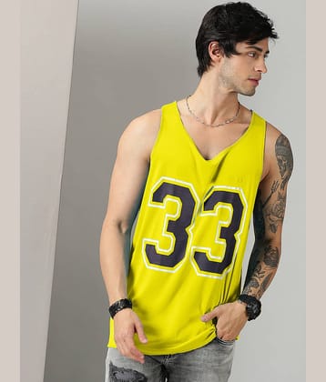 RodZen Pack of 1 Polyester Gym Vest For Men ( Mustard )