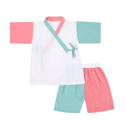 CANTON ROSE KIMONO SHORTS SET-AGE : 1-2 YEARS