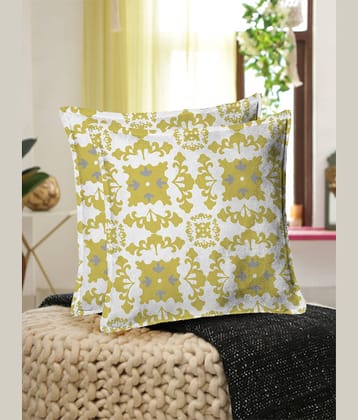 Houzzcode Pack of 2 Yellow Pillow Cover