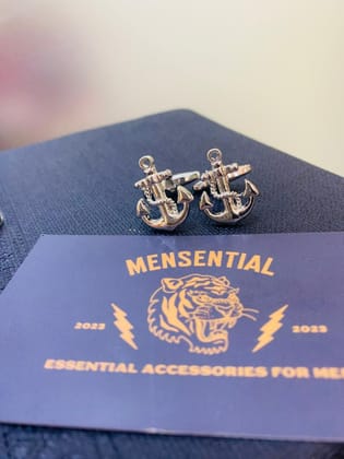 Anchor Silver Plated Cufflinks
