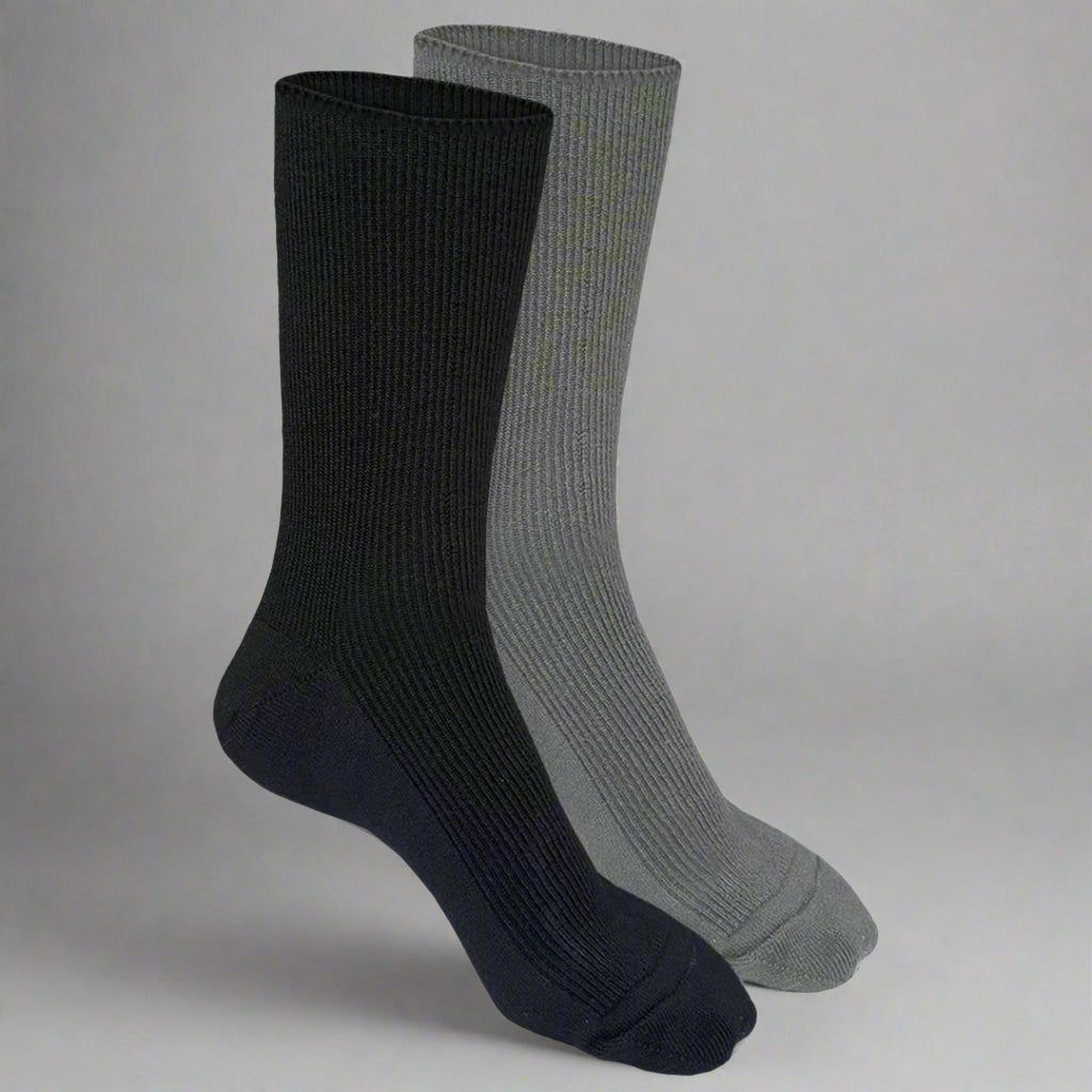 Heelium Woollen Socks for Winter - 2 Pairs-Black | Light Grey / UK 5-9