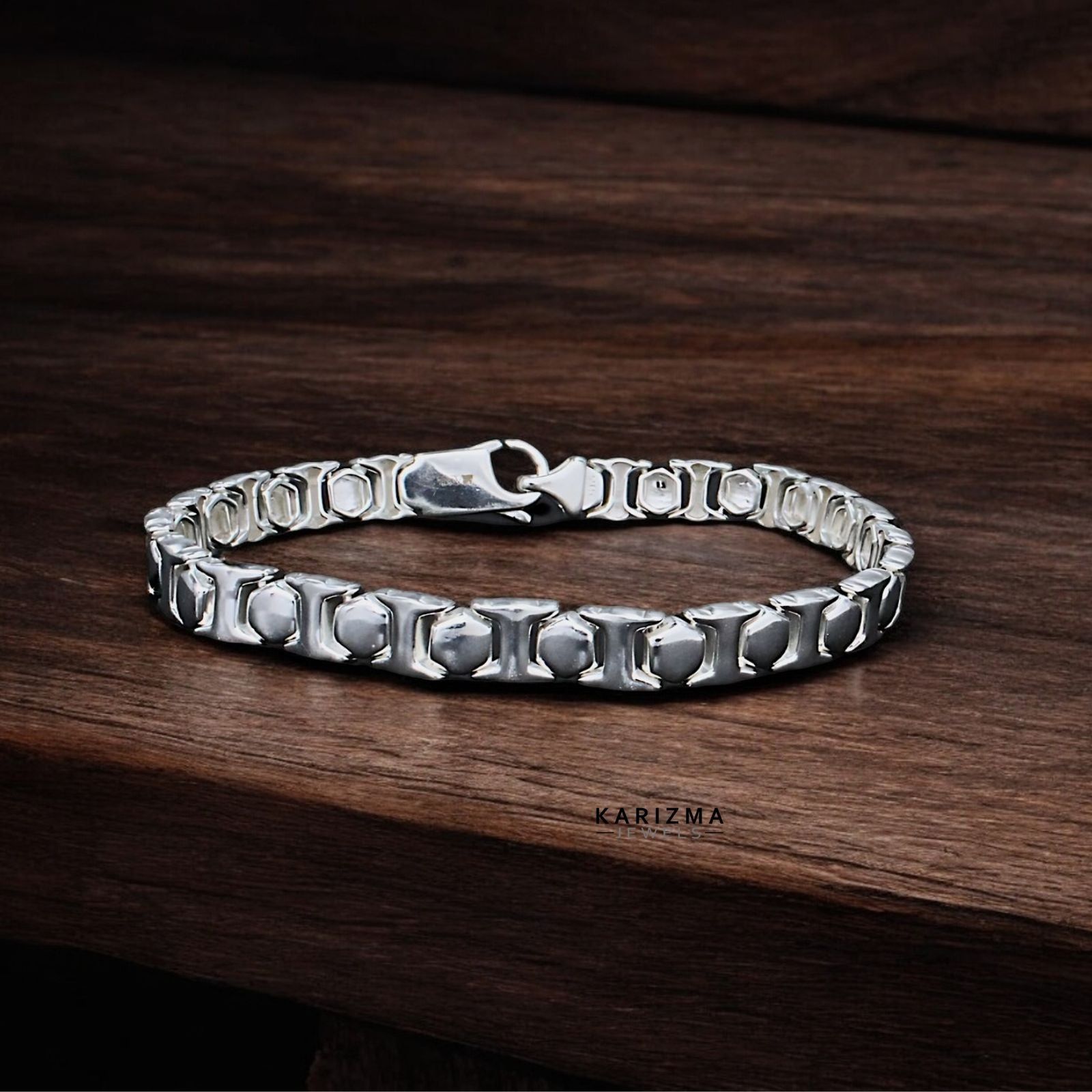 925 Real Silver looking gorgeous Men's Bracelet Man Jewelry 8.7"