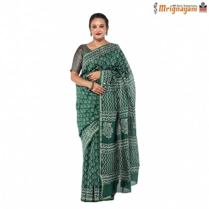 HANDLOOM CHANDERI SILK SAREE WITH BLOUSE (SKU - 1SCZ01250522, SAREE-1074)