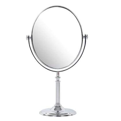 Makeup Mirror | Magnifying Mirror Makeup | Double Side Magnification | Tabletop Vanity Hand Mirrors Stand | 5X and 1X| (Men & Women-Silver) Makeup Mirror | Magnifying Mirror Makeup | Double Side Magnification | Tabletop Vanity Hand Mirrors Stand | 5X and