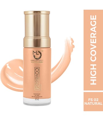 Mattlook High Coverage Waterproof Oil Free Matte Foundation SPF 25, Light (45gm)