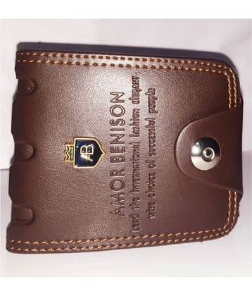 Amor Benison Brown Leather Men's Two Fold Wallet ( Pack of 1 )