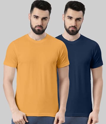 Veirdo Pack of 2 100% Cotton Regular Fit Men's T-Shirt ( Mustard )