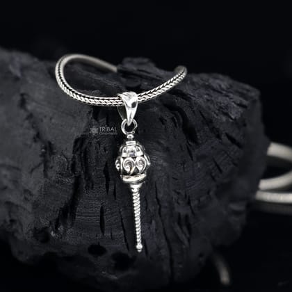 Unique Lord hanuman mace/gada 925 sterling silver small pendant, Wonderful Pendant for unisex gifting  necklace nsp666-Only Pendant