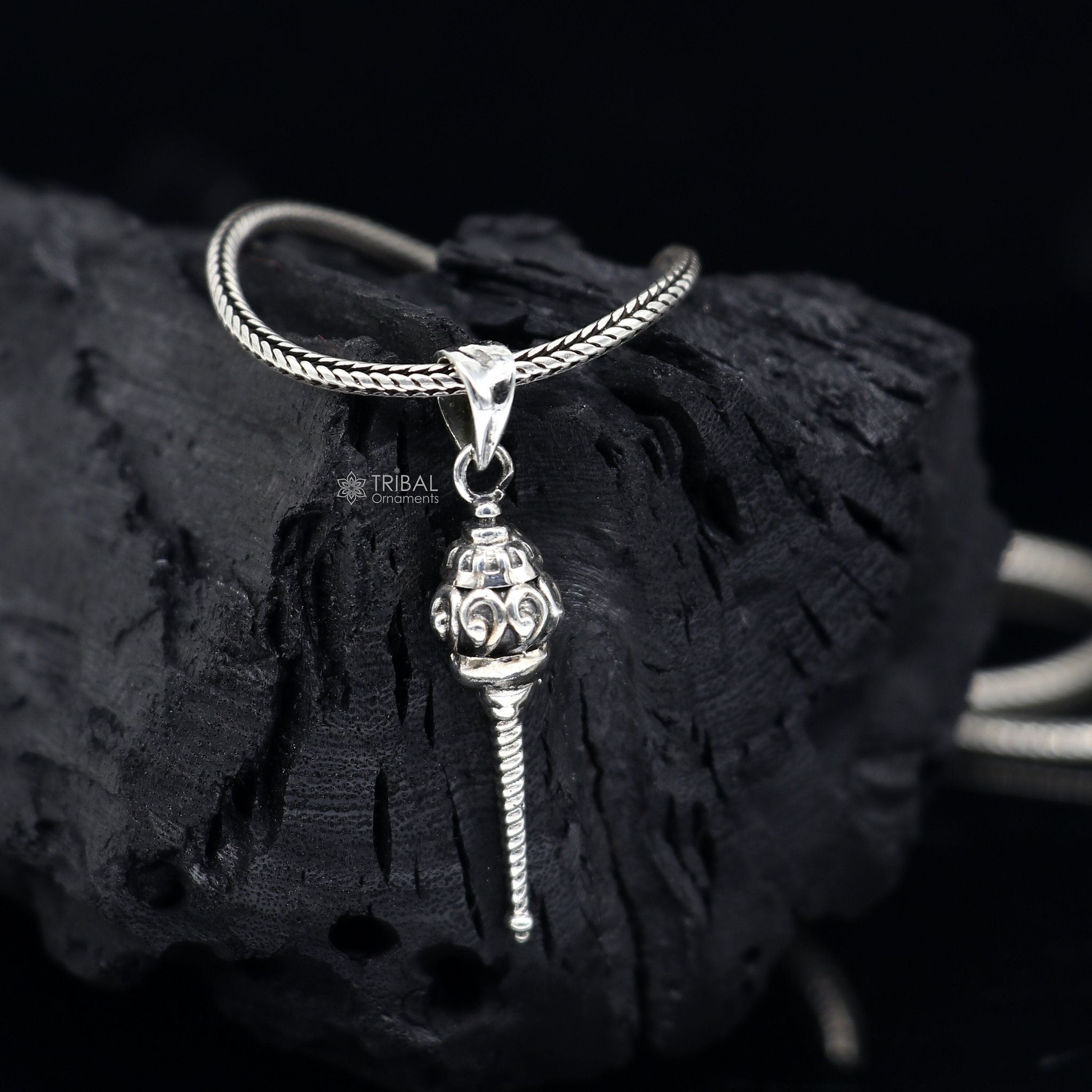 Unique Lord hanuman mace/gada 925 sterling silver small pendant, Wonderful Pendant for unisex gifting  necklace nsp666-Only Pendant