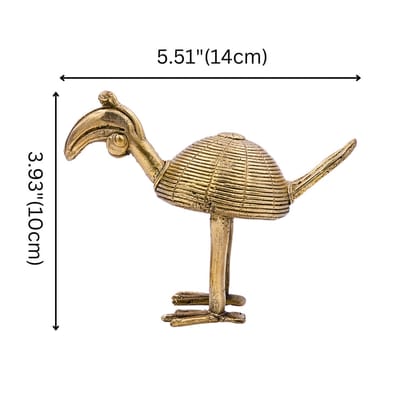Handcrafted Dhokra Art Bird Figurine  Brass Tribal Home Dcor Accent