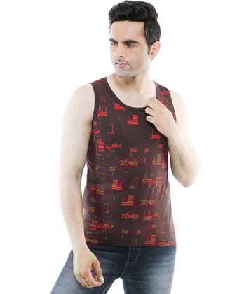 XMER Pack of 1 Cotton Gym Vest For Men ( Brown )