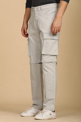 Monte - Zip-Off Cargo Trouser - Silver-S-30 / SILVER