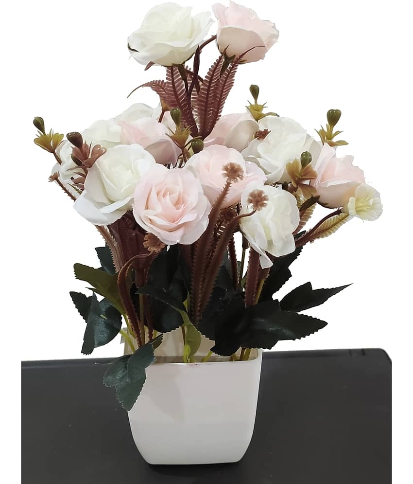 BAARIG - Off White Rose Artificial Flower ( Pack of 1 )
