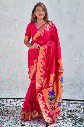 Red Paithani Saree