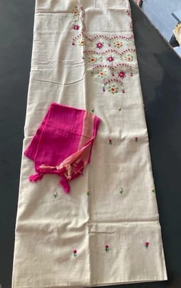 Elegant Knot Stitched Embroidery Suit in Traditional Red