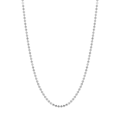 Sterling Silver Beaded Chain Necklace for Women & Men | Minimalist Lightweight Chain | Everyday Jewelry