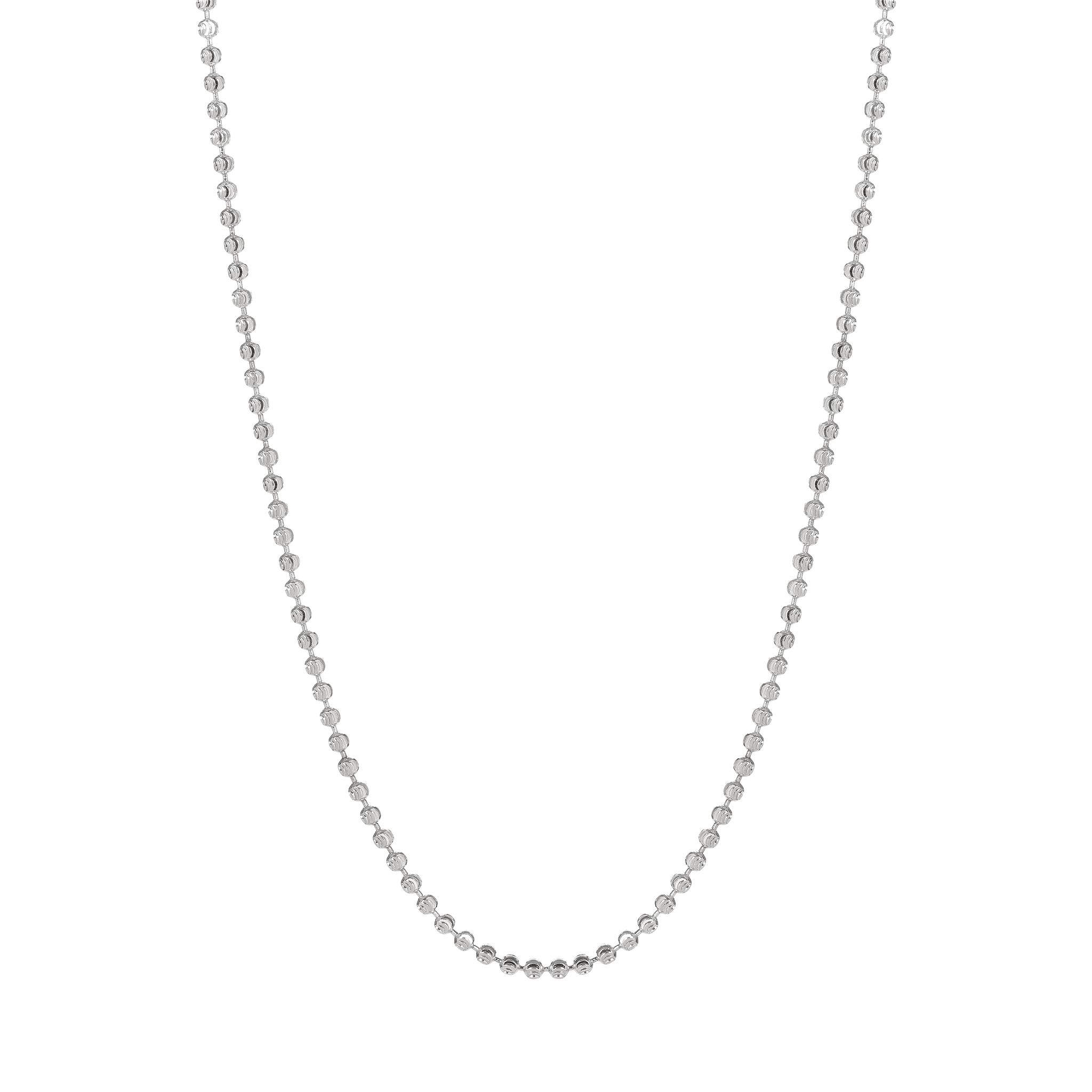 Sterling Silver Beaded Chain Necklace for Women & Men | Minimalist Lightweight Chain | Everyday Jewelry