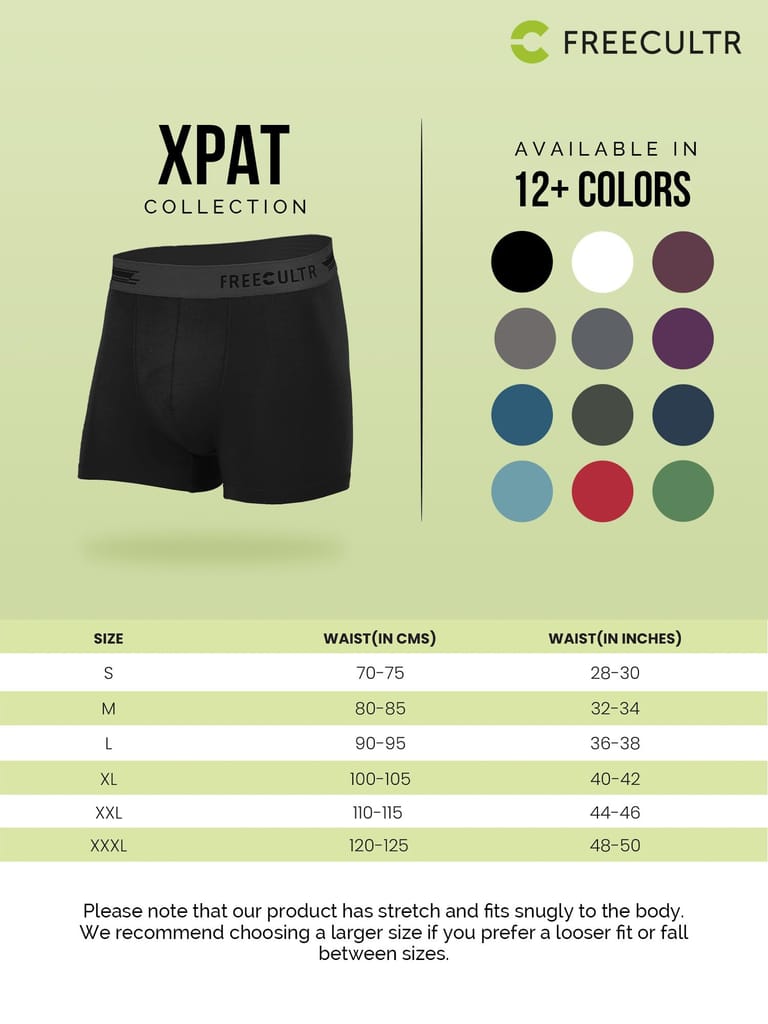 Freecultr Men's Underwear Anti Bacterial Micromodal Airsoft Trunk - Non Itch No Chaffing Sweat Proof - Pack of 2-Martini Blue,Pot Black