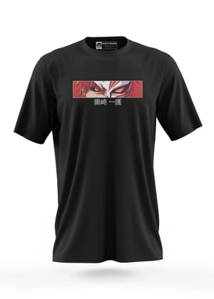 Hollow Mask Ichigo Kurosaki Half Sleeve T-Shirt-BLACK / S
