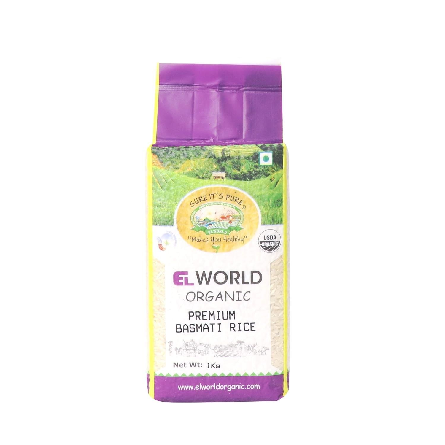 Elworld Agro & Organic Food Products Premium Basmati Rice 1Kg