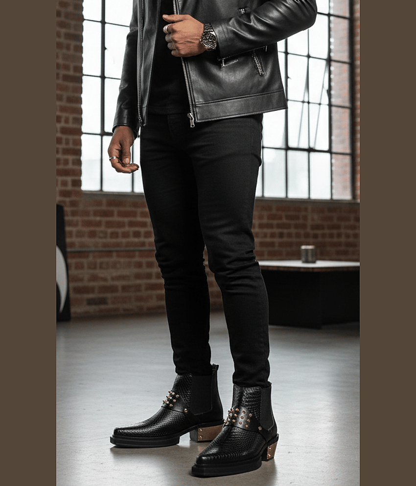 JK Port Black Men's Chelsea Boots
