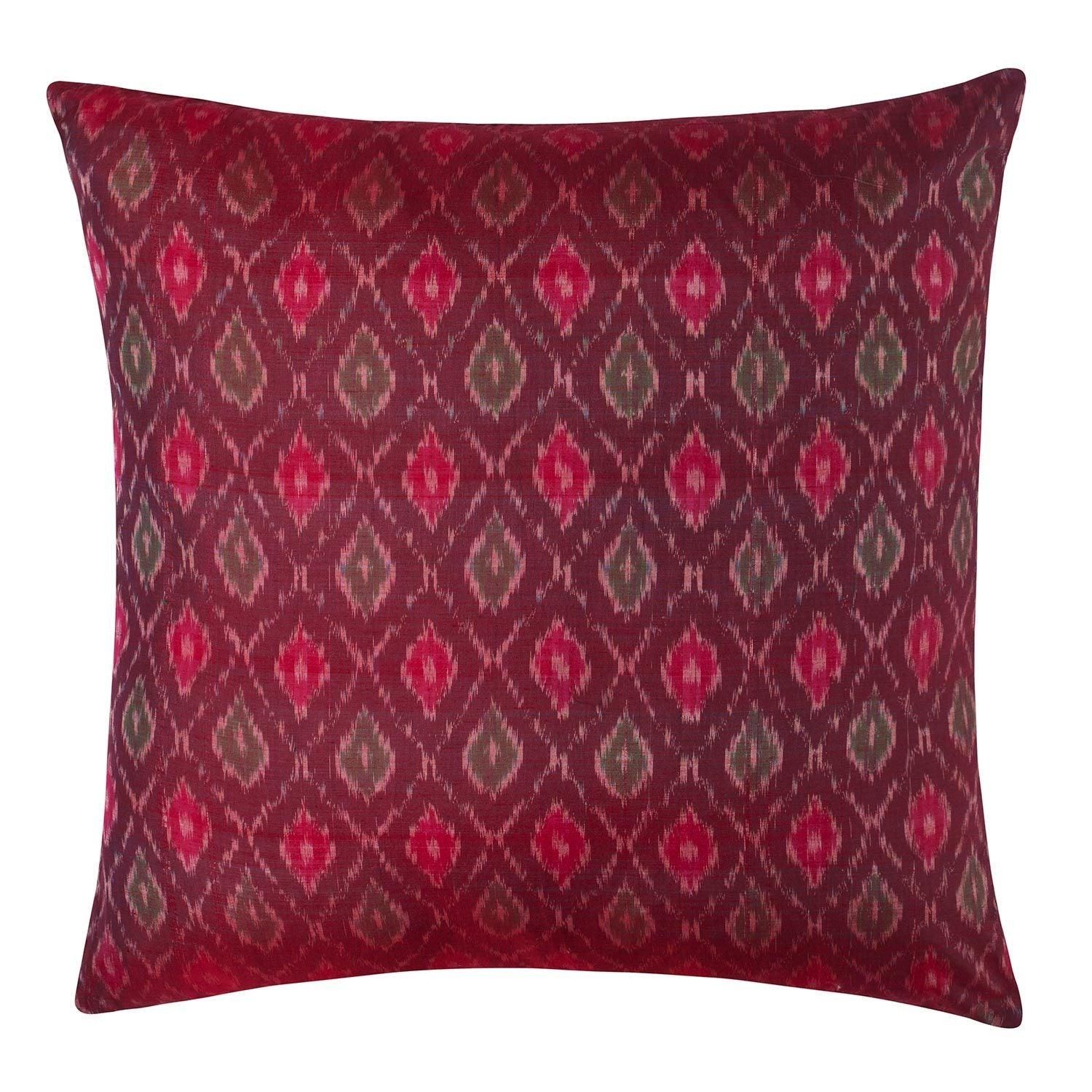 Wineyard Silk Ikat Cushion Cover 16x16