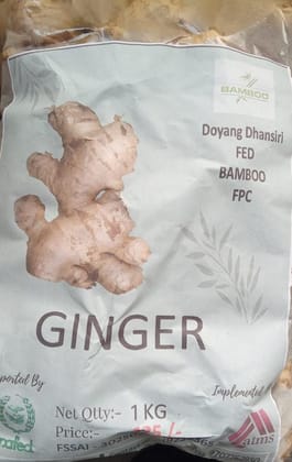 Doyang Dhansiri Fed Bamboo FPC Fresh Ginger – 1kg | Naturally Grown & Aromatic