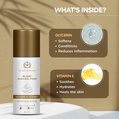 Blanc Shaving Foam | Glycerin & Vitamin E (50g) Blanc Shaving Foam | Glycerin & Vitamin E (50g) - Pack of 2