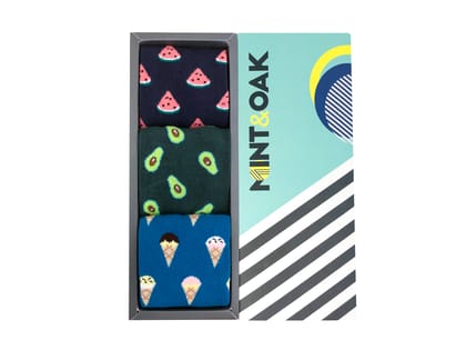 Oh Yum! Set-of-3 Crew Socks for Men