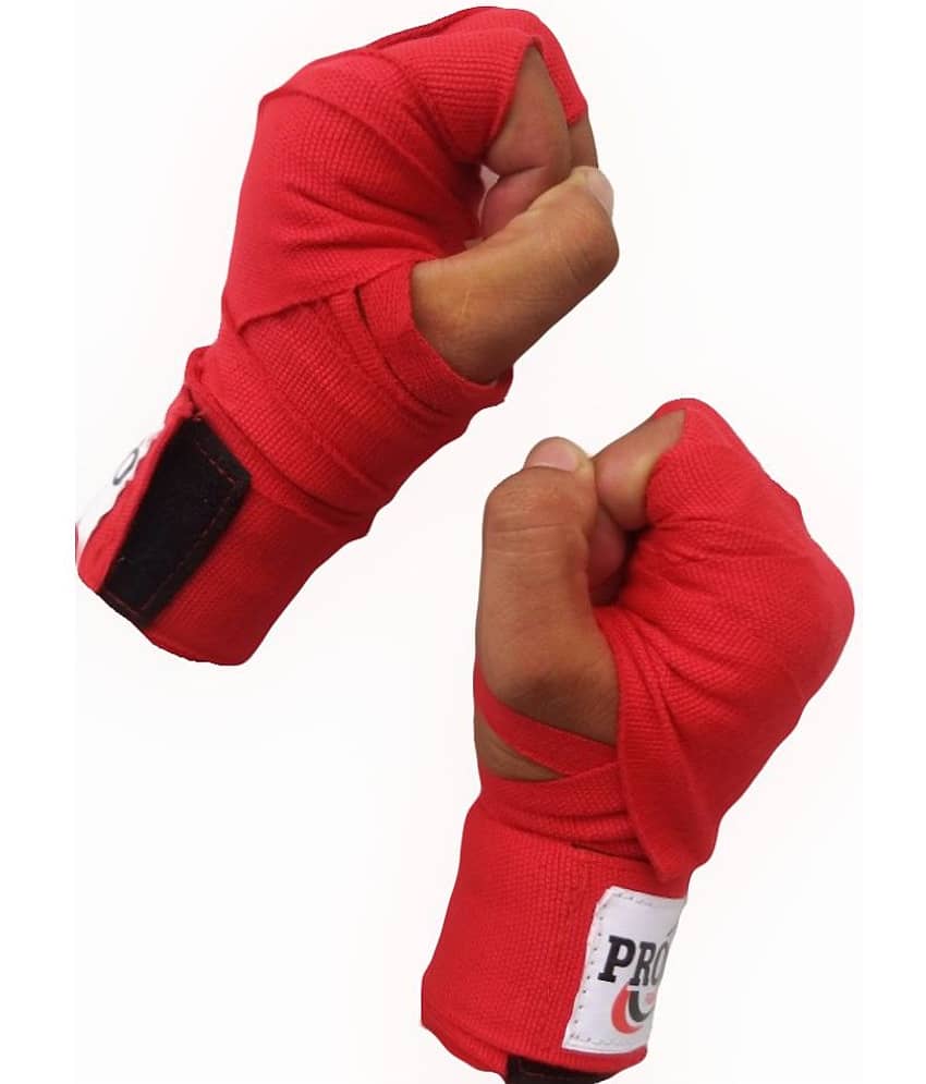 PROSPO Red Boxing Mexican Stretch / Handwraps/ Spandex Bands/ Hand Bandage/ Protectors/ Muay Thai/ MMA/ Kick Boxing/ Cross Fit/ Aerobics/ Punch Bag Training/ Speed Ball Training (Free Size - Pack of 1 Pair)