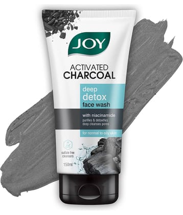 Joy Activated Charcoal Face Wash for Oily Skin Controls Oil & Removes Dirt & Blackheads 150ml (Pack of 1)