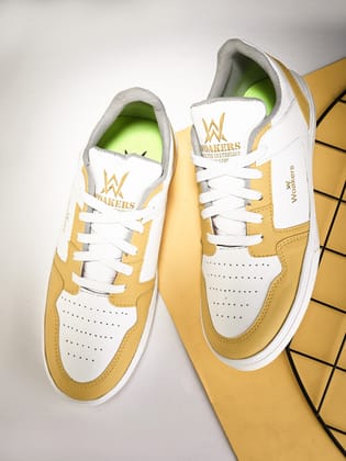 Woakers Yellow synthetic leather Lace up Causal ShoesforMen - UK9