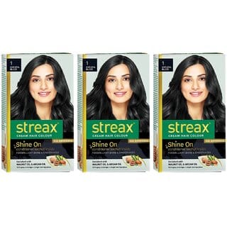 Streax Natural Black 1 Cream Hair Colour - 25g+25ml (Pack Of 1) Streax Natural Black 1 Cream Hair Colour - 25g+25ml (Pack Of 1)