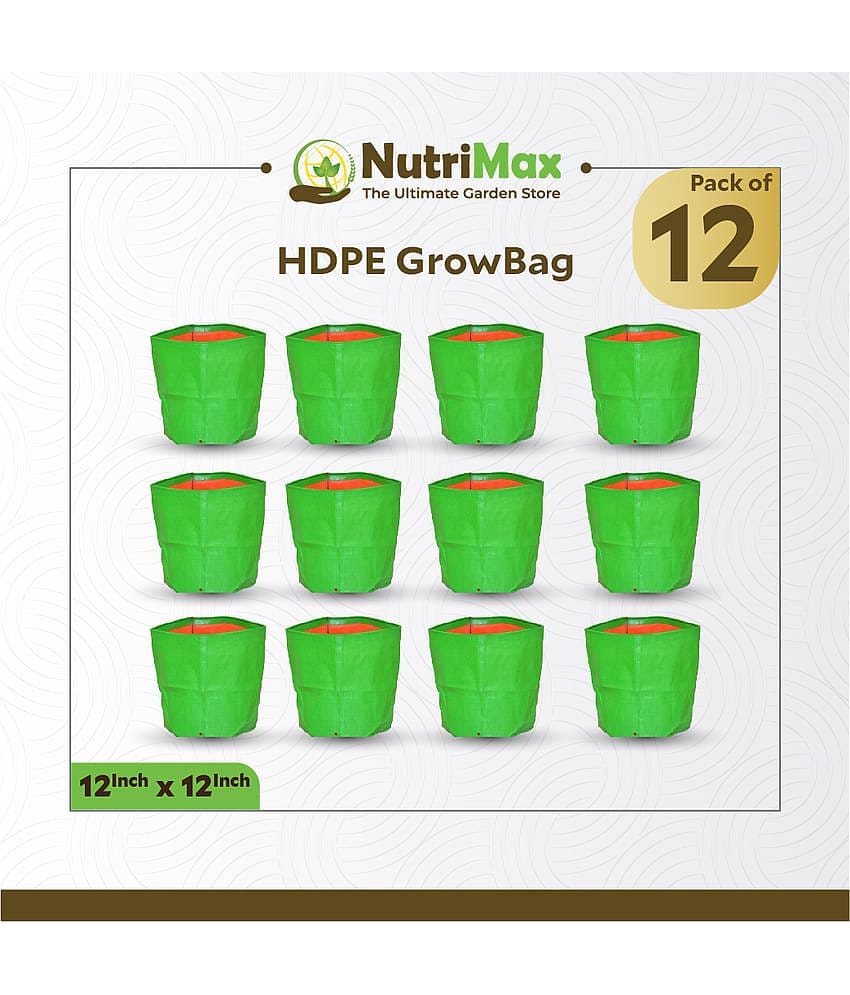 Nutrimax HDPE 200 GSM 12 inch x 12 inch Pack of 12 Outdoor Plant Bag
