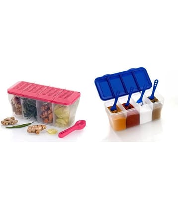 Analog Kitchenware Dal/Masala/Vegetable Plastic Multicolor Pickle Container ( Set of 2 )