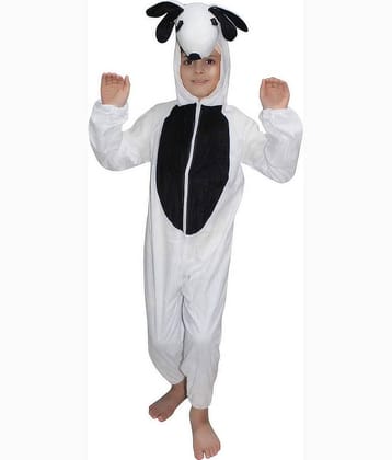 Kaku Fancy Dresses Sheep Farm Animal Costume -White & Black, 3-4 Years, For Boys & Girls