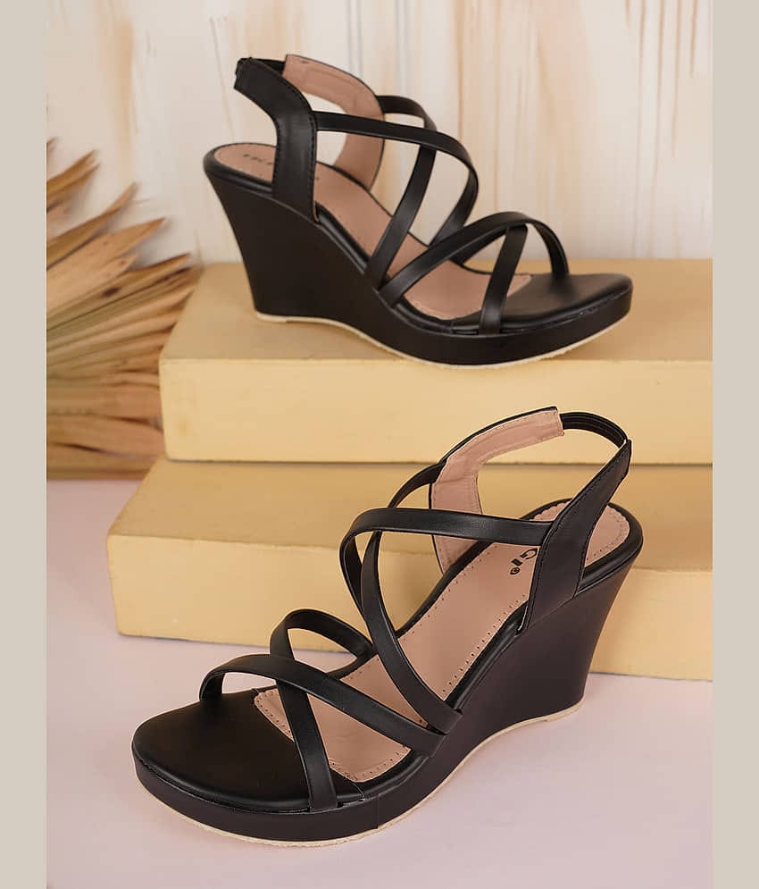 IKAGI Black Women's Sandal Heels