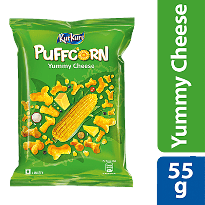 Kurkure Namkeen - Puffcorn, Yummy Cheese, 55 g