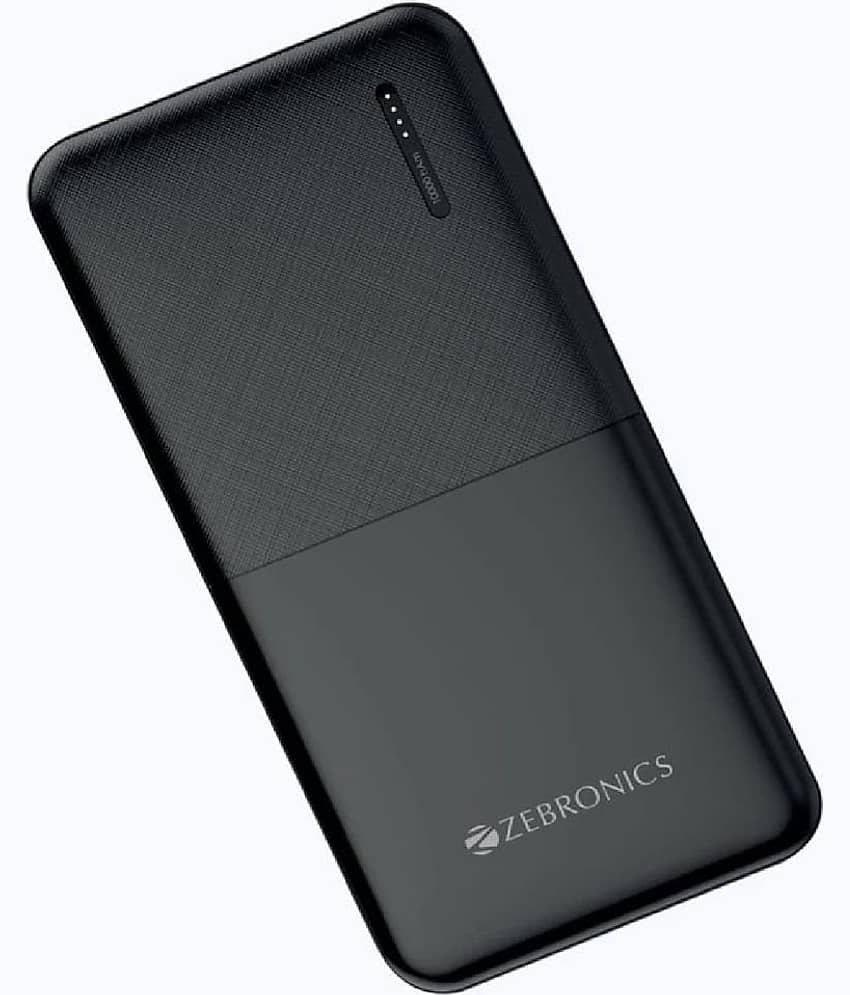 ZEBRONICS ZEB-MB10000S3 10000mAh (11W)Fast Charging Lithium Ion Power Bank with Type C, Micro USB Input, LED Indicator,Compatible with Mobile/Tablets  (Black)