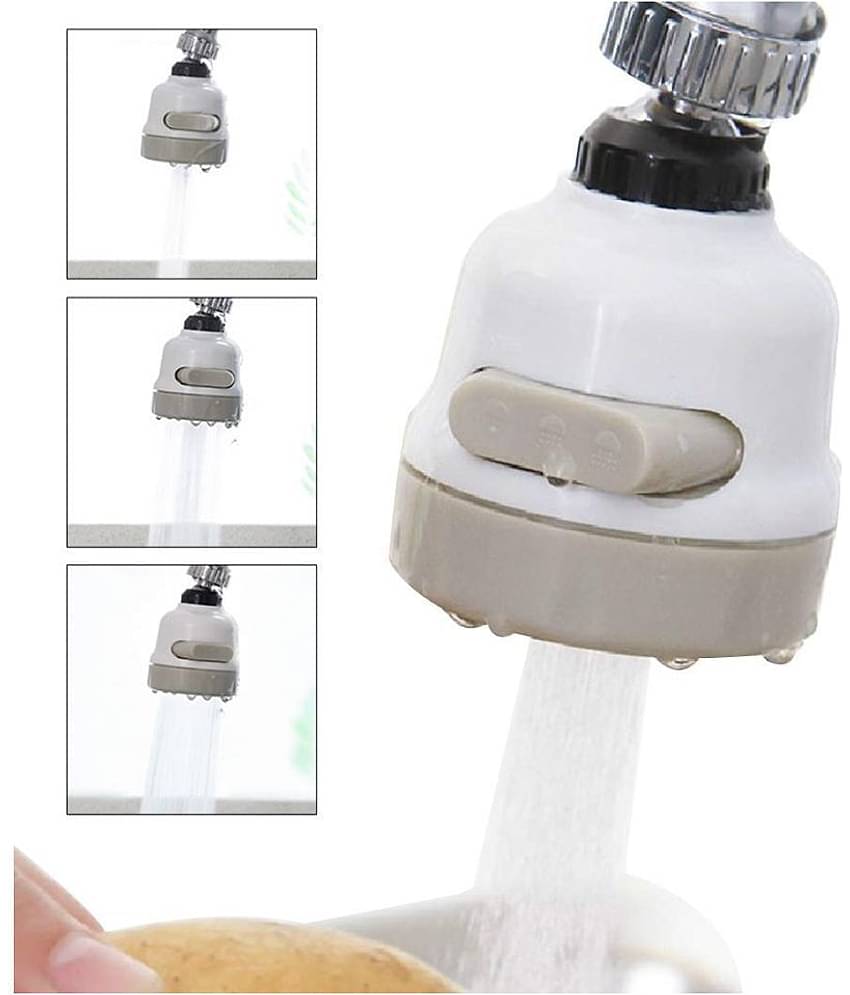 360 Degree Rotating ABS Silicone and Stainless Steel Sprinkler Faucet Pressurizing Water Tap