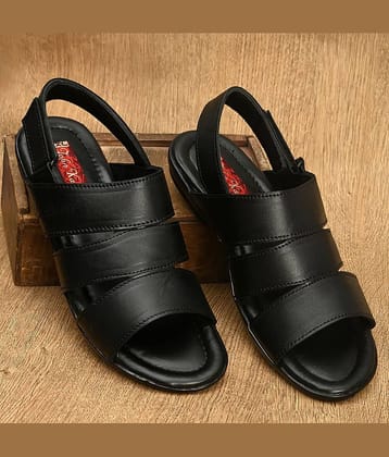 John Karsun Black Leather Sandals