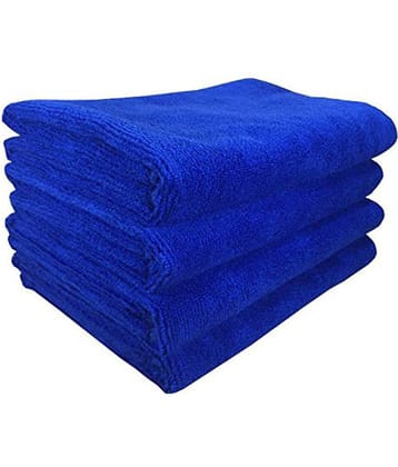 SOFTSPUN Microfiber Cloth 40x60 Cms, 4 Piece Towel Set, 340 GSM (Blue) Multi-Purpose Super Soft Absorbent Cleaning Towels for Home, Kitchen, Car, Cleans & Polishes Everything in Your Home.