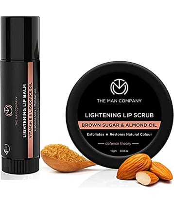 The Man Company Lip Care Combo Lip Scrub & Lip Balm for Dry / Chapped Lips | Lightening & Brightening Dark Lips