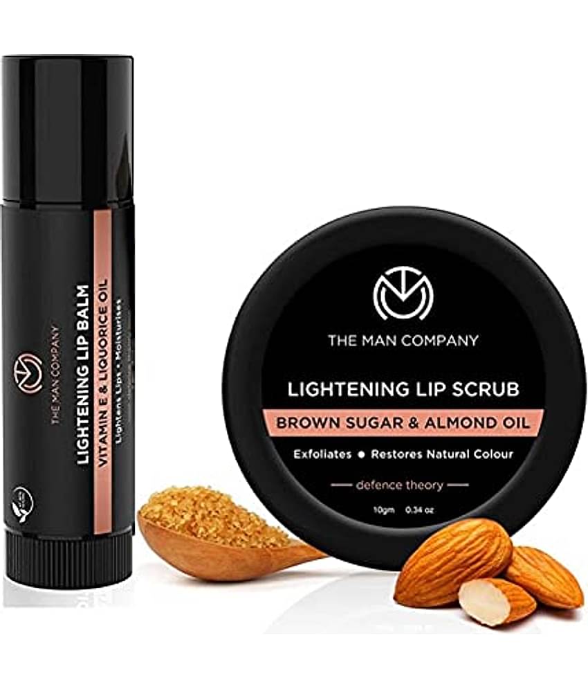 The Man Company Lip Care Combo Lip Scrub & Lip Balm for Dry / Chapped Lips | Lightening & Brightening Dark Lips